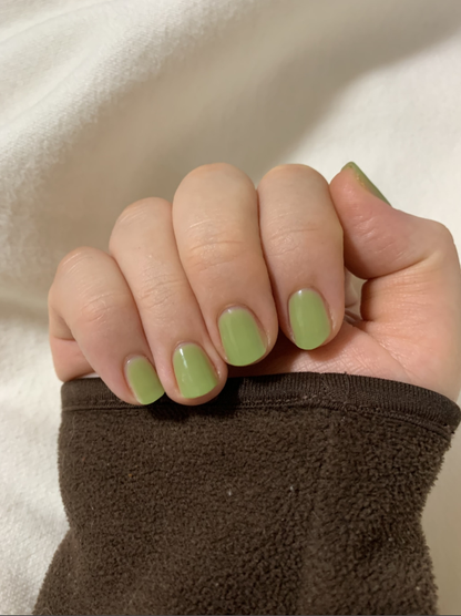 keepu Greenery Custom Nails Goleden Mirror Powder