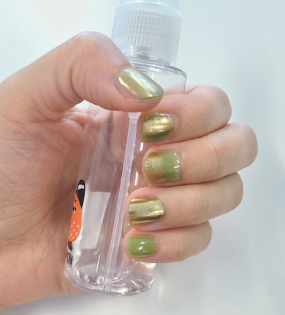 keepu Greenery Custom Nails Goleden Mirror Powder