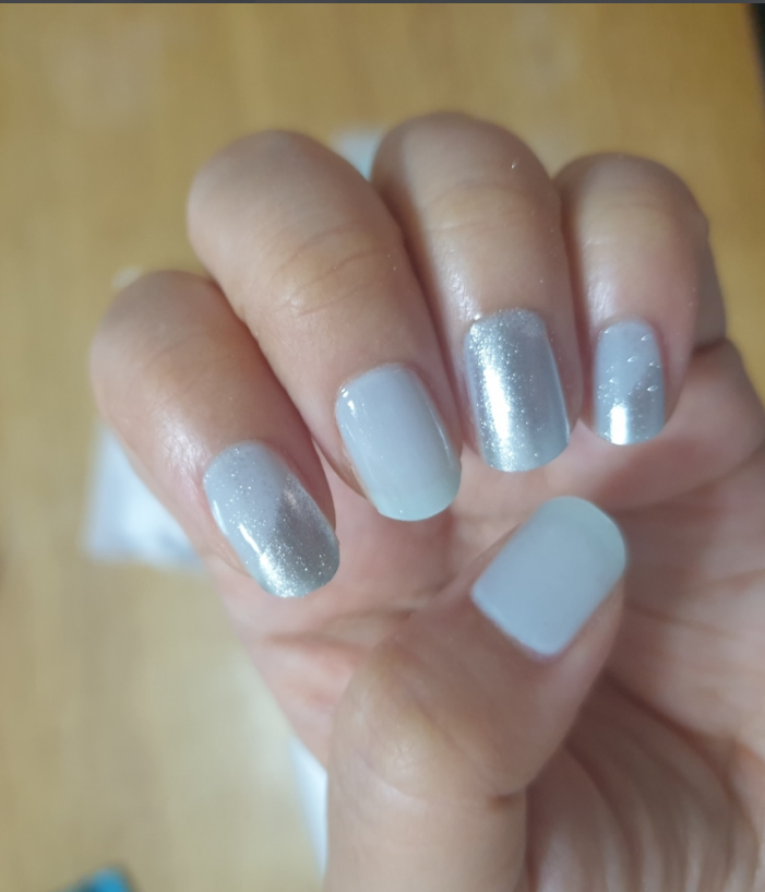 keepu Icy Mint Custom Nails Silver Mirror Powder