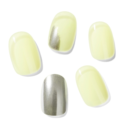 keepu Lemonade Custom Nails Silver Mirror Powder