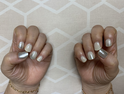 keepu Lemonade Custom Nails Silver Mirror Powder