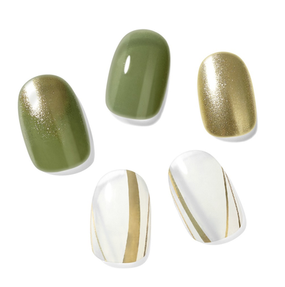 keepu Olivine Custom Nails Golden Mirror Powder