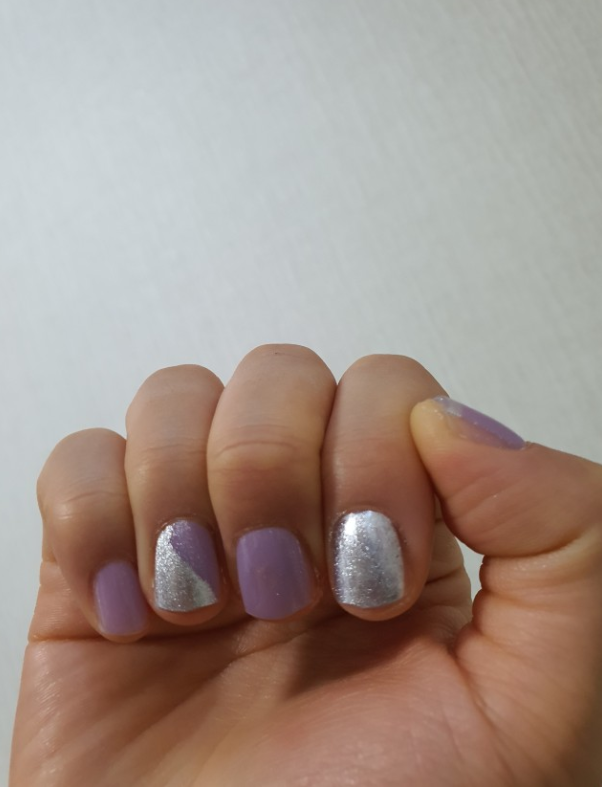 keepu Purple Rose Custom Nails Silver Mirror Powder