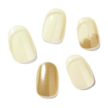 keepu Sand Beige Custom Nails Golden Mirror Powder