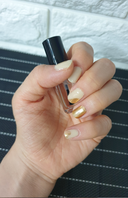 keepu Vanilla Latte Custom Nails Golden Mirror Powder