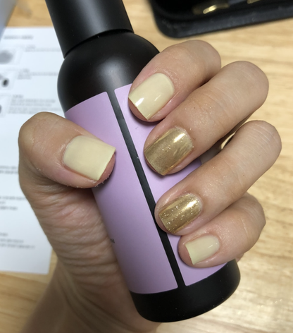 keepu Vanilla Latte Custom Nails Golden Mirror Powder